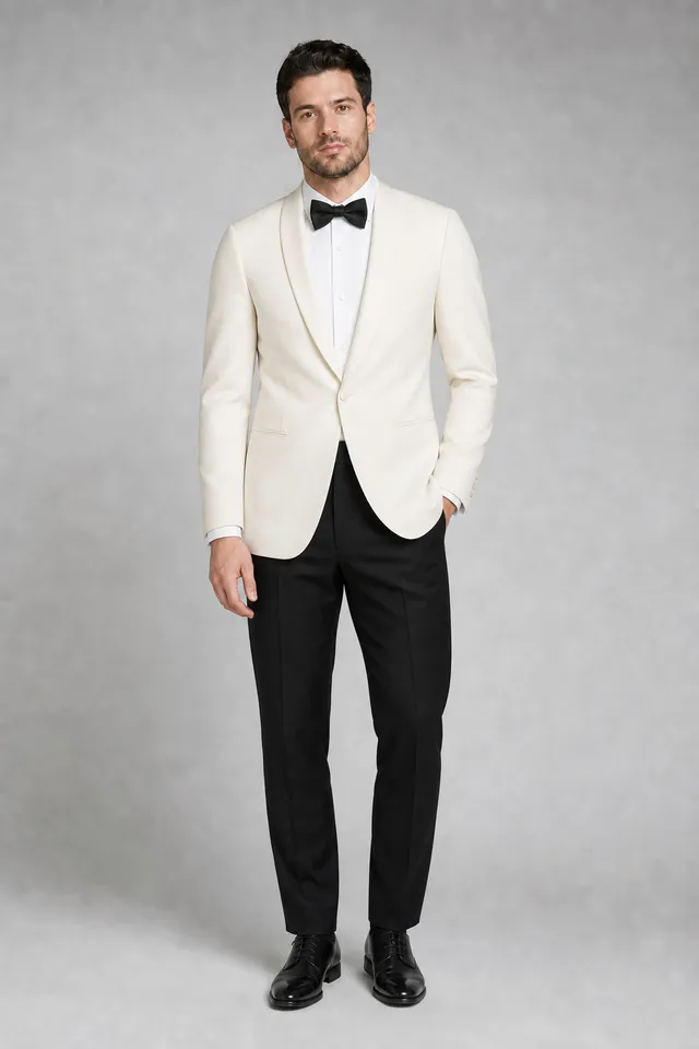 White Dinner Jacket AI outfit example
